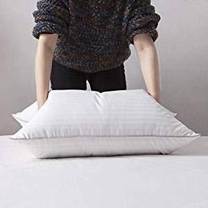 HONEYFEEL® Pillow IndianMade NO.1 Pack Premium 30% White Goose Down 70% Feather Pillows for Back and Side Sleepers, 500 TC Low Density Size 20x36 inch