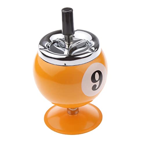 LOOM TREE Collectible Gift Aluminum Pool Billiard Ball Ashtray with Base Yellow 9 | Indoor Games | Billiards | Accessories & D?Co | Other Billiards Accs & D?Co