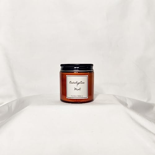 Better co Scented Soy Wax Amber Jar Candle Organic Luxury Aroma Burning Time Upto 20 Hours. Combo Pack of Honeysuckle and Eucalyptus + Mint