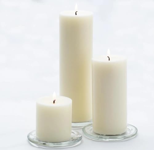 Candles for Home Decoration | Diwali Candles | Birthday Candles | Valentines Candles | Scented Candles | 65 Hours Burn | Set of 3 (Ivory) Candle (White, Pack of 3)