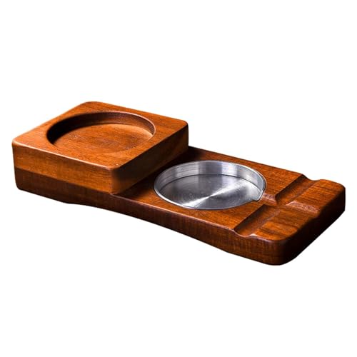 MERISHOPP Glass Tray and Cigar Holder Rustic Gifts for Men Ashtray for Office Home Bar