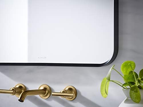 Kohler Essential Rectangle Decorative Mirror for Wall 560mm X 864mm (22"x 34") Matte Black Frame with Silver Coated Glass - Mirror for Bathroom, Living Room, Bedroom - Premium Metal & Timeless Design