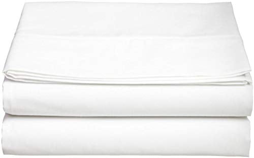 Trend Bedding Mart 1PC Solid Flat Sheet Smooth Touch Hotel Quality 100% Egyptian Cotton Perfectly Fit for Oversize and Extra Height Split King Bed 108 Inch x 114 Inch White Solid 600 Thread Count