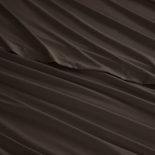 RV/Short Queen , Chocolate Brown : Bed Sheet Bedding Set, RV Short Queen, Brown, 100% Soft Brushed Microfiber Fabric Deep Pocket Fitted Sheet, 1800 Luxury Bedding Collection, Hypoallergenic & Wrinkle Free Bedroom Linen Set