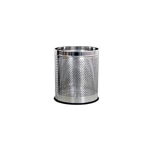 stainless steel Open-Top Zero to Infinity Perforated Round Dustbin for Dry Waste (Silver, 8 X12 inches)