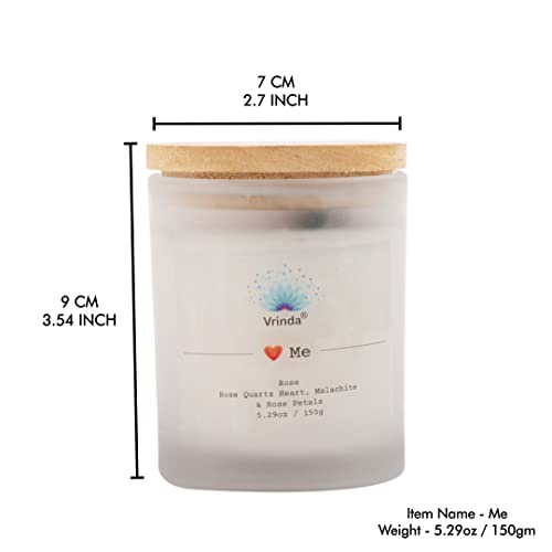 Vrinda® Love Me Glass Scented Candle with Crystals, Soy Blend. Approx. 5.29Oz