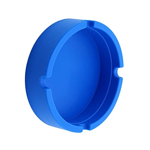 Round Silicone Ashtray Smoking Cigar Holder for Tabletop Office Blue