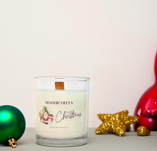 Bodhichitta Christmas Candle | Illuminate This Season with Enchanting Scents—Cinnamon, Pine, Vanilla—Encased in Festive Elegance for a Warm and Festive Ambiance (Wax Weight 150gm)