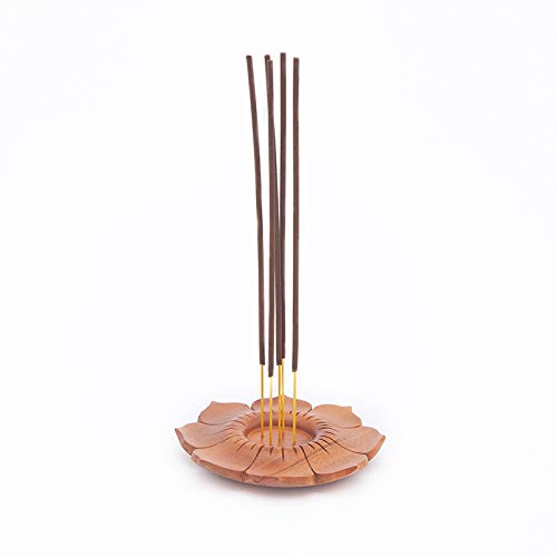 Cycle Pure Soulveda Wooden Agarbatti Stand with Ash Catcher | Decorative Floating Tealight Holder | Handmade Incense Sticks Holder | Lotus Shape Dhoop Stick Holder | Can be Used in Home & Temples