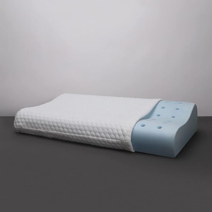 Click Tick Cooling Gel Infused Breathable Pincore Technology Countour Memory Foam Pillow (Standard, White, 2)