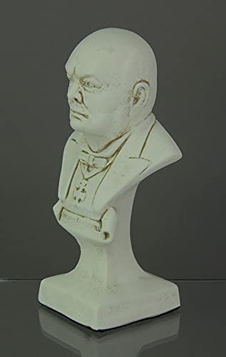 Things2Die4 Museum White Finish Winston Churchill Bust Statue