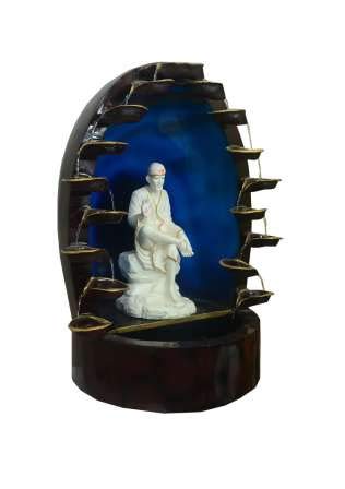 Waahkart Beautiful Multistep Diya Fountain with White Sai Baba