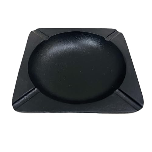 Atiqco Aluminium Metal Handcrafted Square Table Top Ashtray, 17cm, Black Bronze Finish