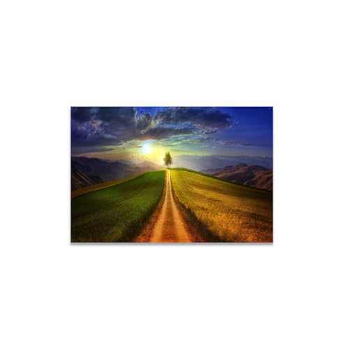 GADGETS WRAP Canvas Gallery Wrap Framed for Home Office Studio Living Room Decoration (17x11inch) - Rising Sun Scenery