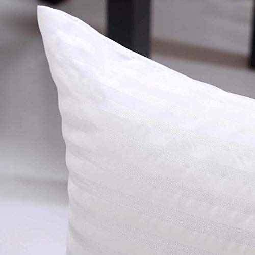 JDX 200 TC Hollow Fiber Stain Striped Cushion (Set of 1, White), B07VLHRG13