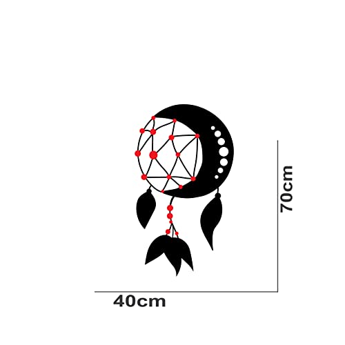 VVWV Moon Dream Catcher Wall Stickers for Living Kids Girls Boys Bedroom Home & Kitchen Hall Wall Vinyl Decor L x H 40 x 70 Cms