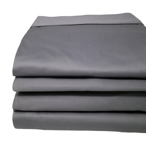 CinchFit USA Made & Maine Made Queen Sheets - Cinches to Fit & Won't Pop Off! - Home, RV, Boat & Adjustable Beds 600 TC Sheet Set 100% Cotton (Grey, Queen)