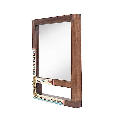 AAKRITI ART CREATIONS Reflective Spendor Teakwood Mirror