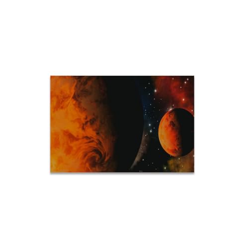 GADGETS WRAP Canvas Gallery Wrap Framed for Home Office Studio Living Room Decoration (14x11inch) - Parallel Space Galaxy