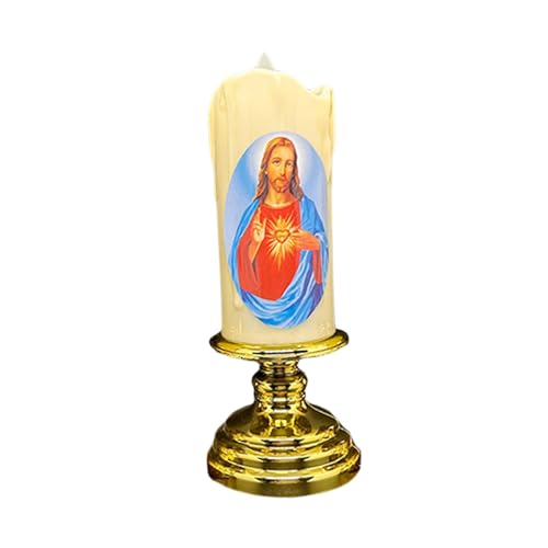 ATORSE® Flameless Electronic Candles Lamp LED Prayer for Larterns Wedding Decoration Jesus