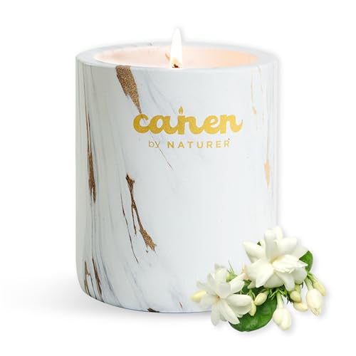 CANEN by NATURER Premium Scented Candle, Luxurious Gold Marble Candle Jar, Perfumed Grade Oil, Botanical Candle, 70 Hours Burning Time, 11.6 Oz