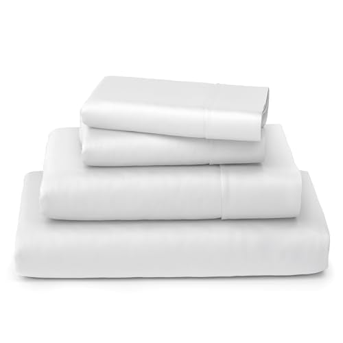 Cosy House Collection Luxury Bamboo Bed Sheet Set - Hypoallergenic Bedding Blend from Natural Bamboo Fiber - Resists Wrinkles - 4 Piece - 1 Fitted Sheet, 1 Flat, 2 Pillowcases - Full, White