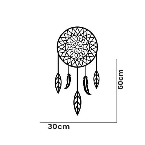 VVWV Feather Dream Catcher Wall Stickers for Living Kids Girls Boys Bedroom Home & Kitchen Hall Wall Vinyl Decor L x H 30 x 60 Cms