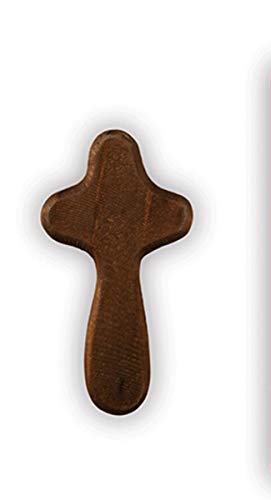 Autom Holy Spirit Confirmation Hand-Held Prayer Wooden Cross with Card, 4 Inch