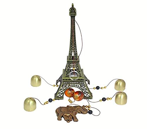 Webbee Craft Gifts Eiffel Tower 4 Bells Copper Wind Chimes Church Home Yard Garden Hanging Decor