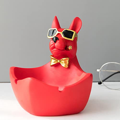 MYADDICTION Animal Figurine Ashtray Storage for Cigarettes Artware Office Decor Ornament Red