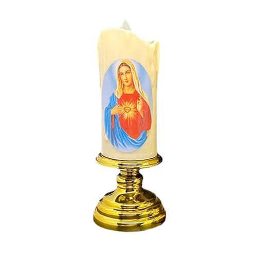 ATORSE® Flameless Electronic Candles Lamp LED Prayer for Larterns Wedding Decoration Our Lady