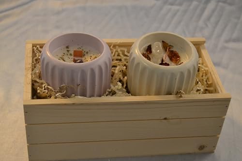 Zen Light Candle Hamper (Set of 2)-White with Rose & Periwinkle with Lavender oregano-23