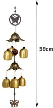 Trusmile™ Brass Windchime Fengshui Goodluck Bell -2 Layer, (24 inch, Gold)