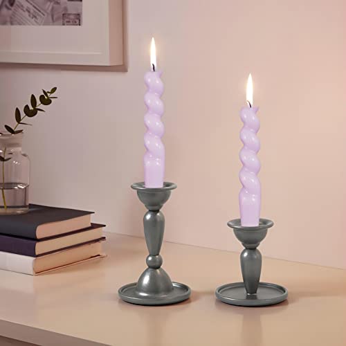 2-Pack of High-Performance, Long-Lasting, Smoke-Free & Drip-Free Spiral Wax Candles - Ideal for Relaxation, Ambiance, and Special Occasions - 5 Hour Burn Time, 7.5 Inches Tall (Purple)