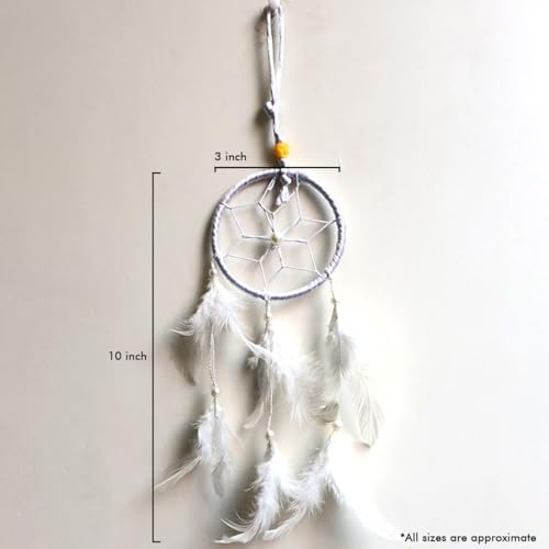 Feather Dream Cache Handmade Wall Hanging Art for Bedroom Office Balcony Garden