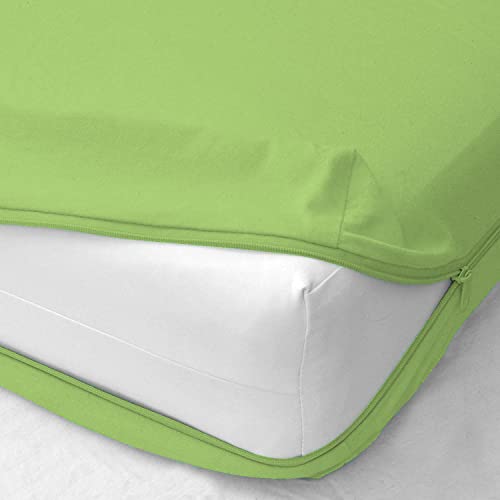 KLOTHY 1 Piece Zipper Fitted Sheet Only - King Size Zipper Fitted Sheet 6 Inch Deep Pocket - 400 Threadcount 100% Egyptian Cotton Zipper Fitted Sheet (Sage)