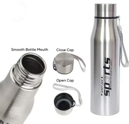 Dhanuom Stainless Steel Water Bottle/Non-Toxic Water Storage | Leak Proof | Easy Grip | Easy to Carry | Gym Bottle | Home | Kitchen | Hiking | Treking Bottle | Travel Bottle(500 ML)(500 ML)