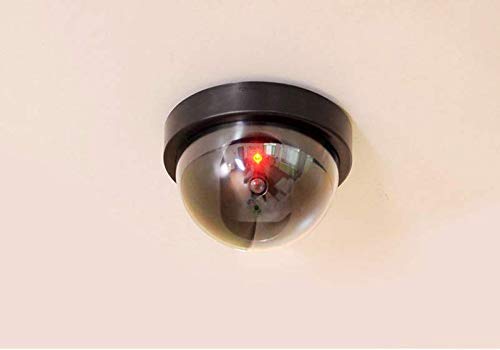 Aqtus Realistic Looking Dummy Security CCTV Camera with Flashing Red LED Light for Office and Home (Black)