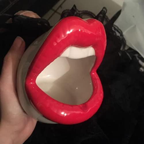 MERISHOPP™ Lips Cigar Ashtray Ceramic Ashtray Lips Ashtray Boyfriend Gift Red B