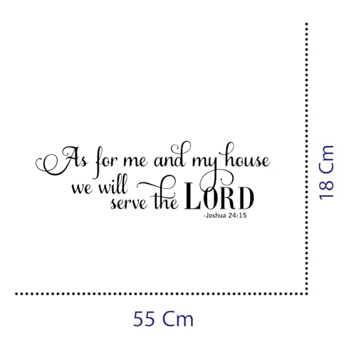 VVWV As for Me My House We Will Serve The Lord Bible Quotes Vinyl Wall Sticker Home Bedroom Living Room L x H 55 cm x 18 cm