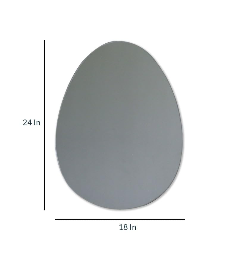 Venetian Design Extra Clear Egg Shaped Frameless Wall Mirror | 24 x 18 Inches | Mirrors for Bathrooms and Living Room