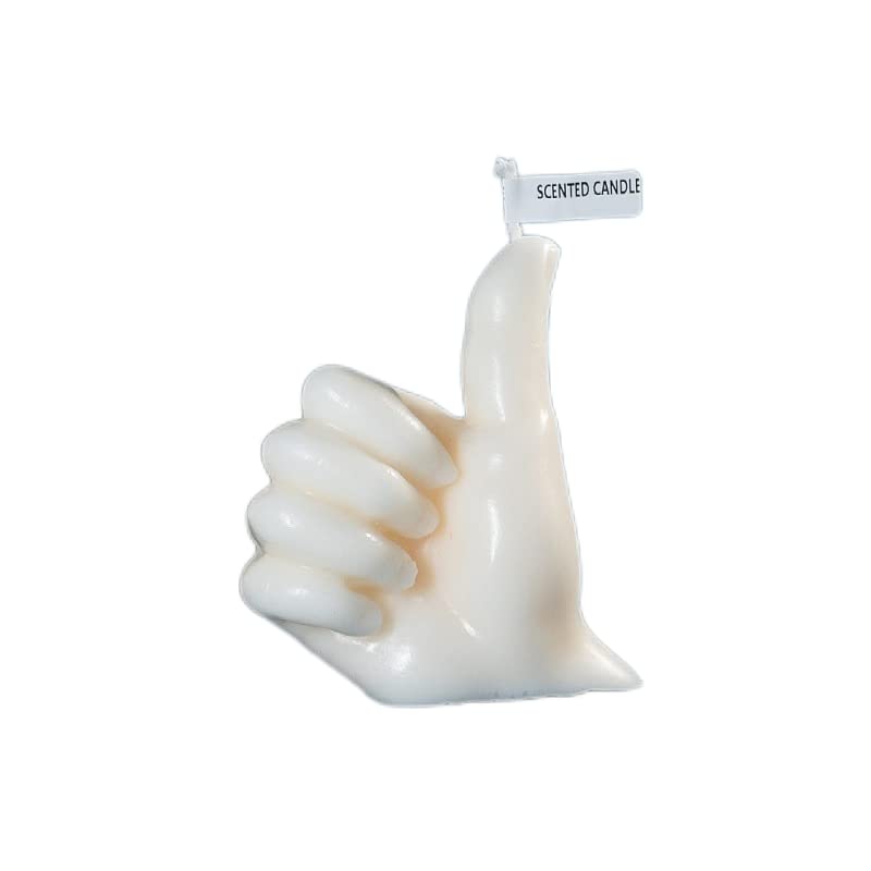 YOVECATHOU Thumb Candle Finger Shaped Gesture Scented Candles Niche Funny Quirky Gifts for Birthday, Office, Housewarming Gift (White)