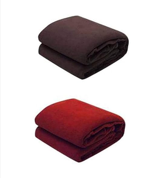 Akin Fleece Single Bed AC Blanket Plain Light Weight for Bedroom & Living Room (60x90) inch Pack of 1 (Red)