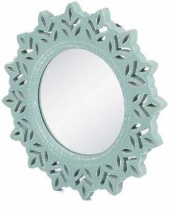 VAS Collection MDF Mirror Frame for Wall Decor,Bedroom,Living Room,Bathroom & Hallway,14"x14",Round (Multicolour)