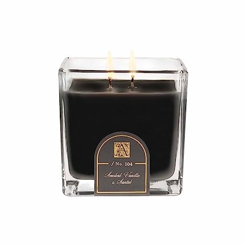 Aromatique Glass Cube Candle, Smoked Vanilla & Santal, 12 Ounce