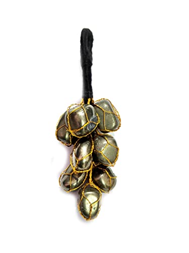 Astroghar Natural Pyrite Crystal Tumble Hanger for Wealth and Finance for Reiki Healing and Crystal Healing