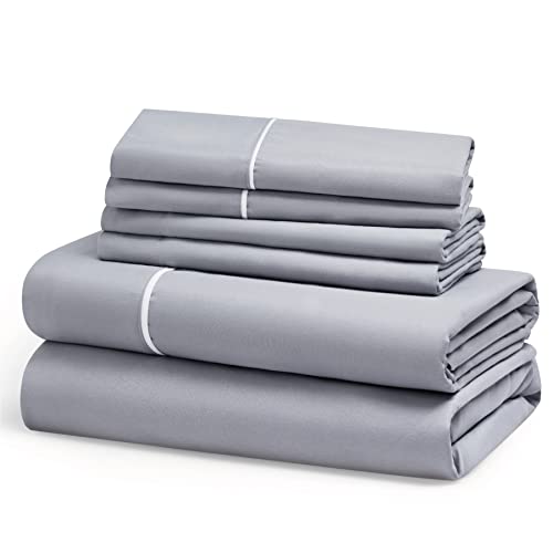 Bedsure Satin Sheets - Grey Satin Sheets Full for Hair and Skin, Gifts for Women