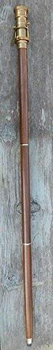 Walking Cane, Brass Antique Walking Stick Folding Telescope Wooden Nautical Gift