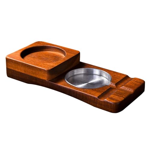MERISHOPP Glass Tray and Cigar Holder Rustic Gifts for Men Ashtray for Office Home Bar