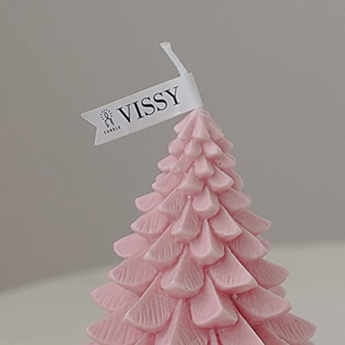 ATORSE® Christmas Tree Wax Scented Candle Creative Curve Home Decor Prop Skin Pink